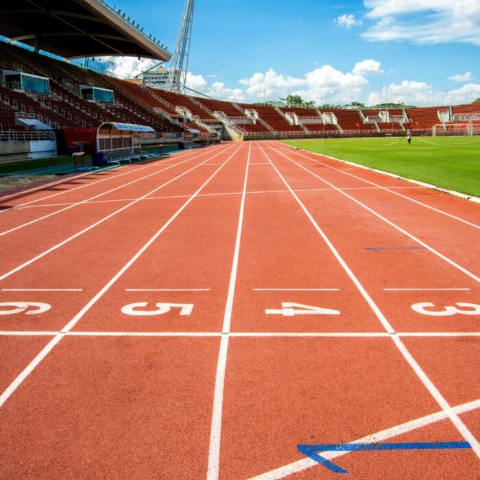 athletic track installation